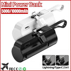 5000mAh Mini Power Bank Lightning Type-C Portable Powerbank Phone Charger External Spare Battery For iPhone 13 15 Xiaomi 13 14